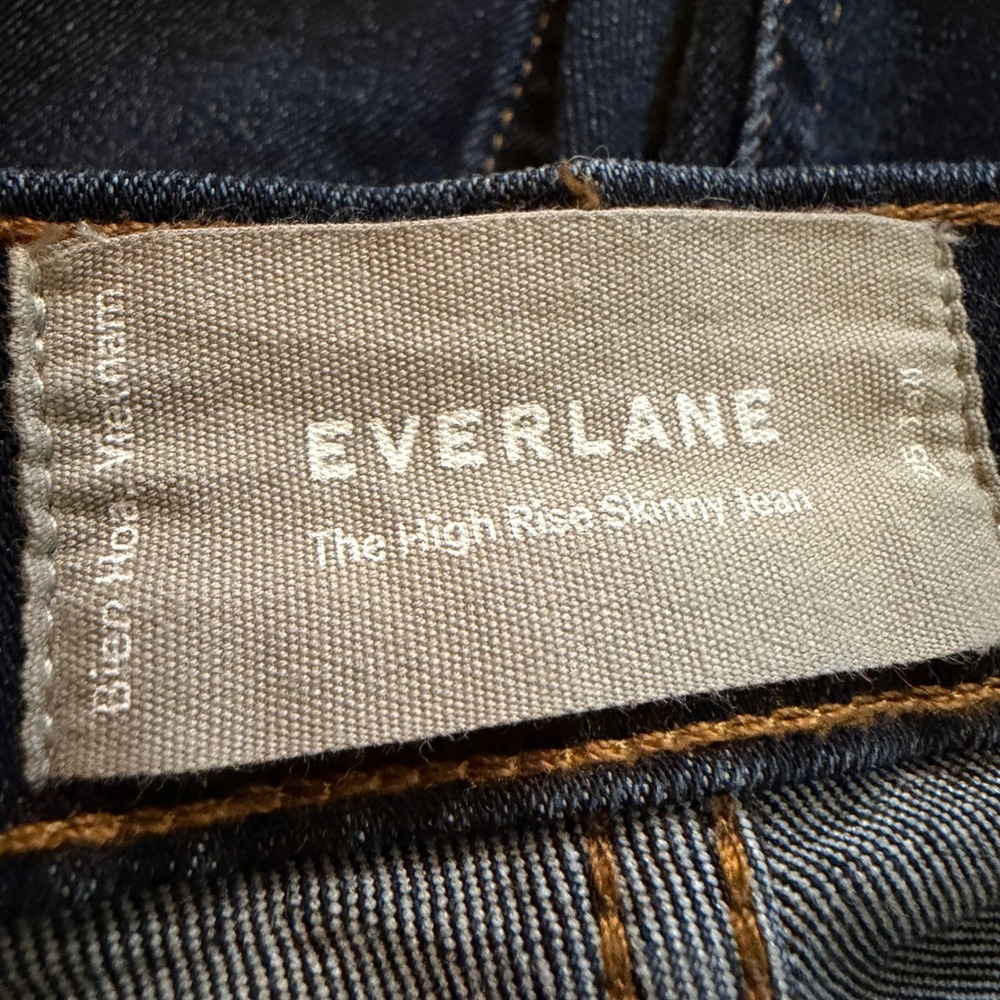 Everlane High Rise Skinny Jean Women 25 Tall Dark Indigo Blue Stretch Denim 4426 - Picture 5 of 9